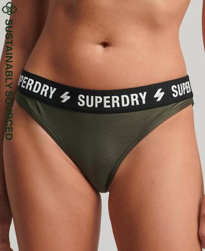 Women's Elastic Recycled Bikini Briefs Green / Dark Moss - Size: 14 - Superdry - Modalova