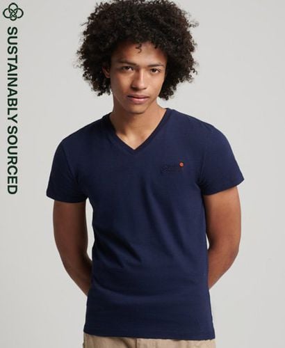 Men's Organic Cotton Classic V-Neck T-Shirt Navy / Rich Navy - Size: XS - Superdry - Modalova