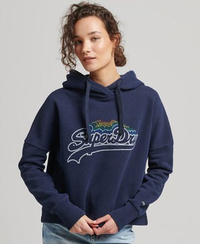 Women's Rainbow Graphic Logo Hoodie Navy / Nautical Navy - Size: 14 - Superdry - Modalova