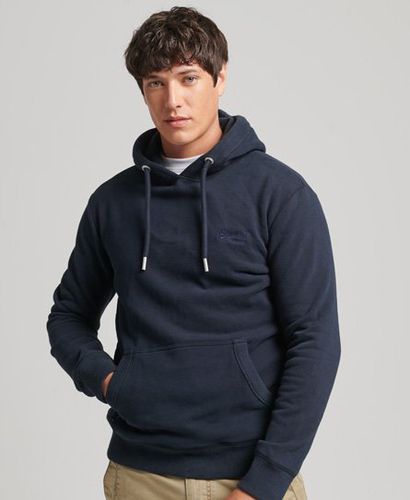 Men's Organic Cotton Essential Logo Hoodie Navy / Eclipse Navy - Size: S - Superdry - Modalova