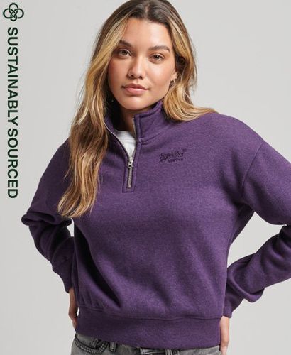 Women's Henley Sweatshirt aus Bio-Baumwolle mit Vintage Logo - Größe: 40 - Superdry - Modalova