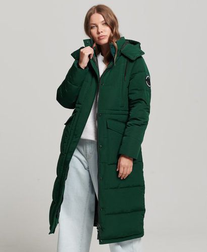 Women's Everest Longline Puffer Coat Green / Enamel Green - Size: 8 - Superdry - Modalova