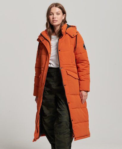Women's Everest Longline Puffer Coat / Pureed Pumpkin - Size: 10 - Superdry - Modalova