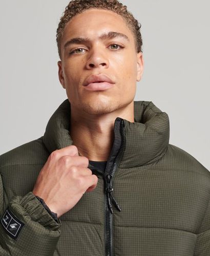 Men's Men's Green Non Hooded Sports Puffer Jacket, Size: S - Superdry - Modalova