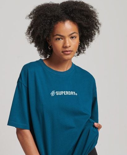 Women's Logo Applique Loose T-Shirt Blue / Sailor Blue - Size: 10 - Superdry - Modalova