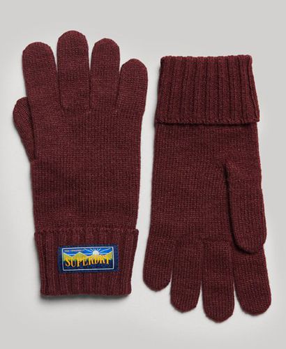 Women's Wool Blend Radar Gloves Purple / Port - Size: M/L - Superdry - Modalova