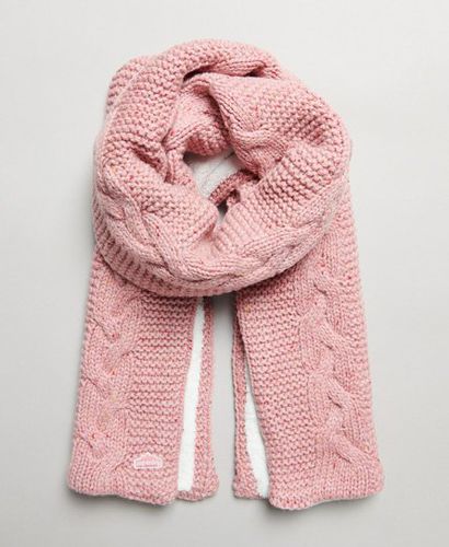 Women's Cable Knit Scarf / Rose Tweed - Size: 1SIZE - Superdry - Modalova