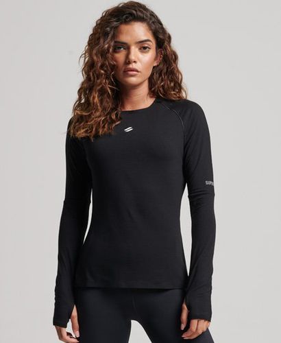 Women's Sport Run Long Sleeve Top Black - Size: 8 - Superdry - Modalova