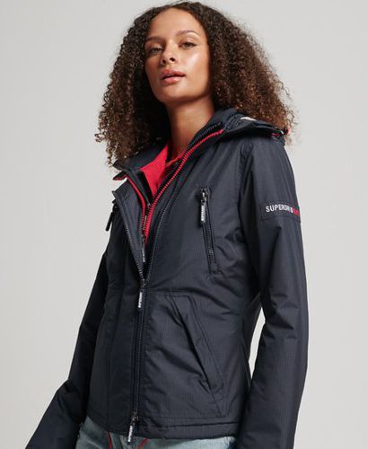 Women's Hooded Logo Windbreaker Jacket / Eclipse - Size: 10 - Superdry - Modalova