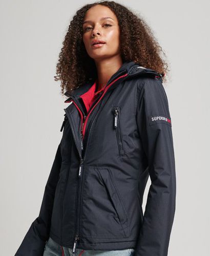 Women's Hooded Logo Windbreaker Jacket Navy / Eclipse Navy - Size: 8 - Superdry - Modalova