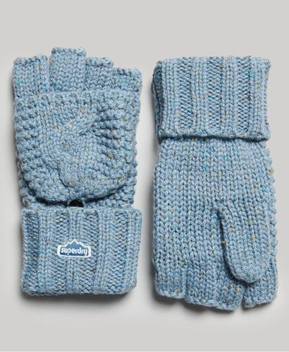 Women's Cable Knit Gloves / Soft Blue Tweed - Size: 1SIZE - Superdry - Modalova