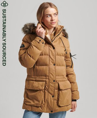 Women's Microfiber Expedition Parka Jacket / Sandstone - Size: 6 - Superdry - Modalova