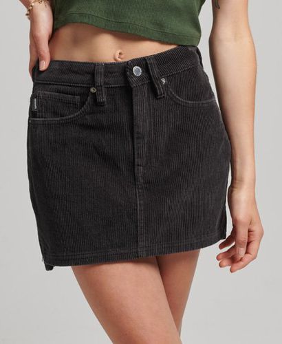Women's Cord Mini Skirt Black / Bison Black - Size: 24 - Superdry - Modalova