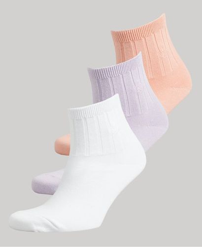 Unisex Organic Cotton Ankle Sock Pack Multiple Colours / Optic/Lilac/Peach - Size: M/L - Superdry - Modalova