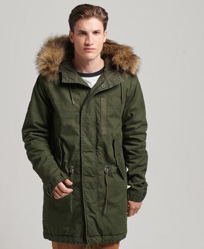 Men's Military Faux Fur Parka Jacket / Surplus Goods Olive - Size: S - Superdry - Modalova