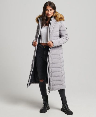 Women's Arctic Longline Puffer Coat / Dove - Size: 10 - Superdry - Modalova