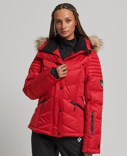 Women's Sport Snow Luxe Puffer Jacket Red / Carmine Red - Size: 10 - Superdry - Modalova