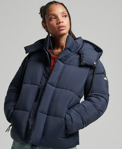 Women's Hooded Ripstop Puffer Jacket / Eclipse Grid - Size: 10 - Superdry - Modalova