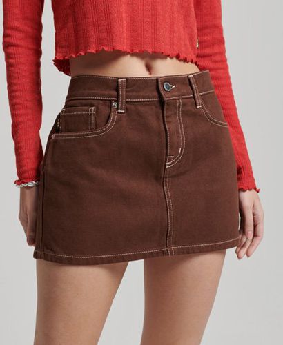 Women's Workwear Mini Skirt Brown / Pinecone Brown - Size: 25 - Superdry - Modalova