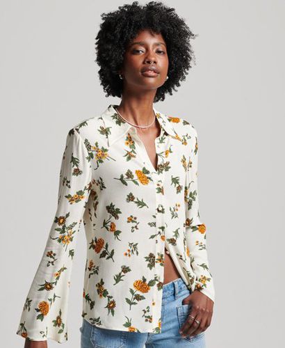 Women's Studios Seventies Shirt White / Fleur Optic Print - Size: 6 - Superdry - Modalova