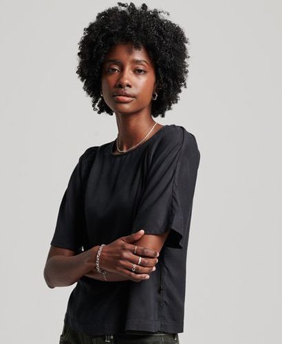 Women's Woven T-Shirt Black - Size: 12 - Superdry - Modalova