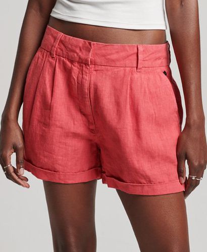 Women's Overdyed Linen Shorts Pink / Active Pink - Size: 8 - Superdry - Modalova