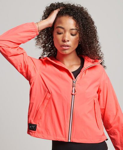 Women's Code Standard Logo Lightweight Jacket Cream / Pastelline Coral Grid - Size: 10 - Superdry - Modalova