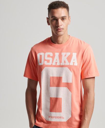 Men's Loose Fit Code Classic Osaka T-Shirt, Cream and Red, Size: S - Superdry - Modalova