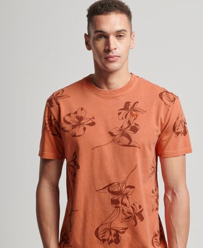 Men's Overdyed Printed T-Shirt / Mango Overdye - Size: S - Superdry - Modalova