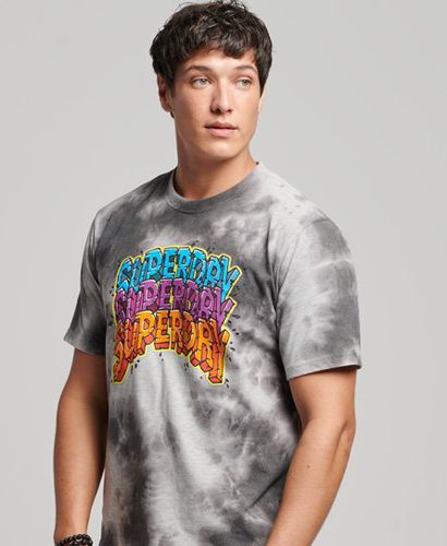 Men's Vintage Creatures T-Shirt Grey / Glacier Grey Marl Tie Dye - Size: L - Superdry - Modalova