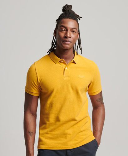 Men's Classic Pique Polo Shirt Yellow / Turmeric Marl - Size: S - Superdry - Modalova