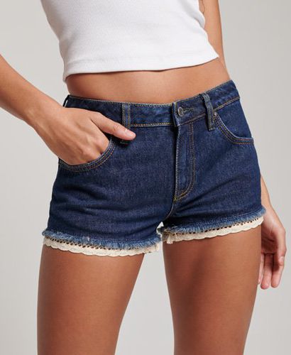 Women's Denim Hot Shorts Dark Blue / Van Dyke Mid Used - Size: 24 - Superdry - Modalova