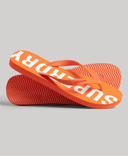 Men's Herren Orange und Weiß Code Core Sport Flip-Flops mit Logo-Druck, Größe: S - Größe: S - Superdry - Modalova