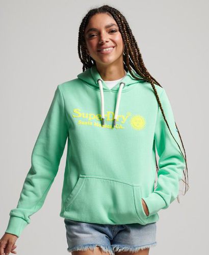 Women's Damen Grün und Gelb Vintage Venue Hoodie mit Logodruck, Größe: 42 - Größe: 42 - Superdry - Modalova