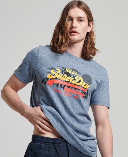 Men's Vintage Logo Mountain T-Shirt / Vintage Denim Grit - Size: S - Superdry - Modalova