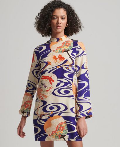 Women's Printed Long Sleeve Mini Dress / Ryusui - Size: 12 - Superdry - Modalova