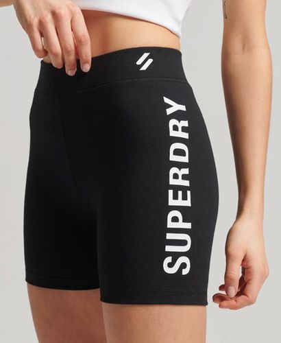 Women's Code Core Sport Cycle Shorts Black / Black/white - Size: 12 - Superdry - Modalova