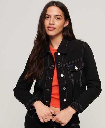 Women's Workwear Cropped Jacket Black - Size: 8 - Superdry - Modalova