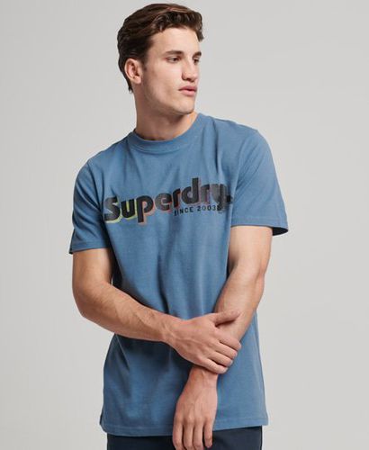 Men's Terrain Logo Print Relaxed Fit T-Shirt Blue / Wedgewood Blue - Size: S - Superdry - Modalova