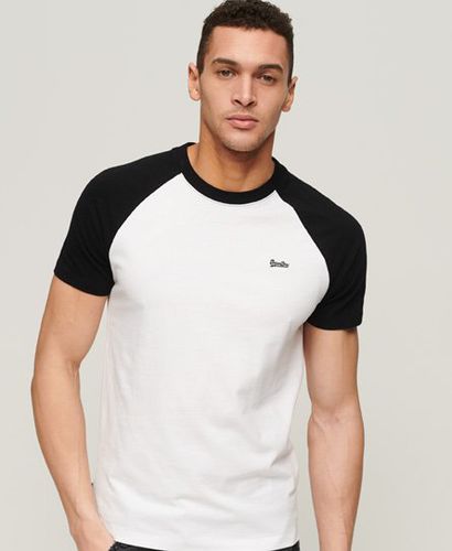 Men's Organic Cotton Essential Logo Baseball T-Shirt / Optic/black - Size: L - Superdry - Modalova