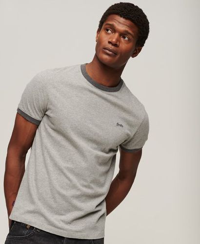 Men's Organic Cotton Essential Logo Ringer T-Shirt Grey / Grey Marl - Size: Xxl - Superdry - Modalova