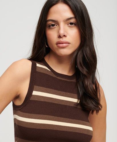 Women's Fine Knitted Tank Top, Brown, Size: 10 - Superdry - Modalova