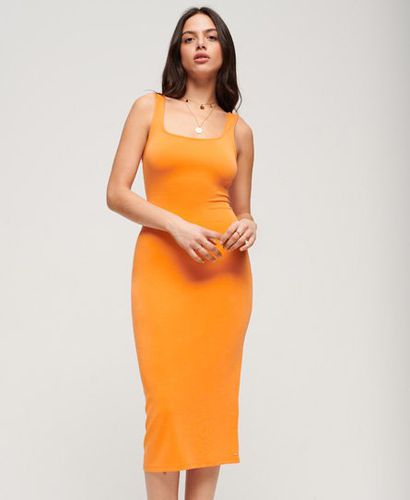 Women's Square Neck Jersey Midi Dress Orange / Denver Orange - Size: 10 - Superdry - Modalova