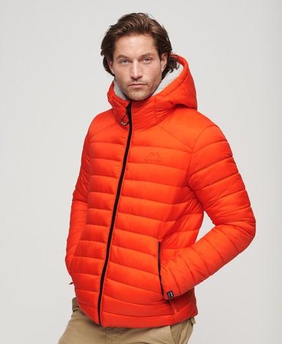 Men's Fully lined Hooded Fuji Sport Padded Jacket, Orange, Size: M - Superdry - Modalova