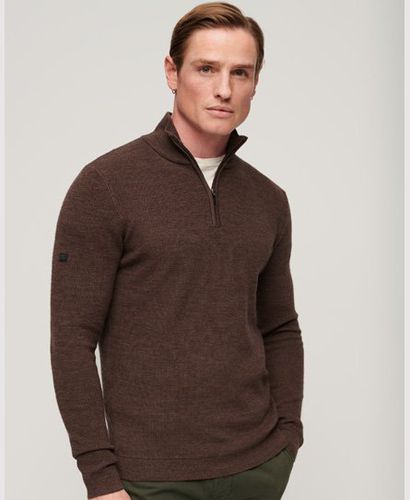 Men's Merino-Pullover mit Halblangem Reißverschluss - Größe: S - Superdry - Modalova