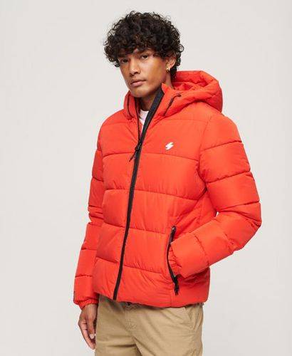 Men's Hooded Sports Puffer Jacket Red / Bright Red - Size: M - Superdry - Modalova