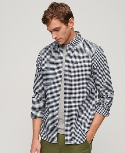 Men's Organic Cotton Long Sleeve Oxford Shirt / Eclipse Gingham - Size: Xxl - Superdry - Modalova