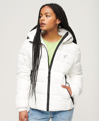 Women's Hooded Spirit Sports Puffer Jacket White / Optic - Size: 12 - Superdry - Modalova