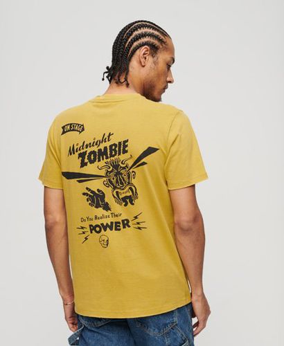Men's Blackout Rock Graphic T-Shirt / Oil - Size: XL - Superdry - Modalova