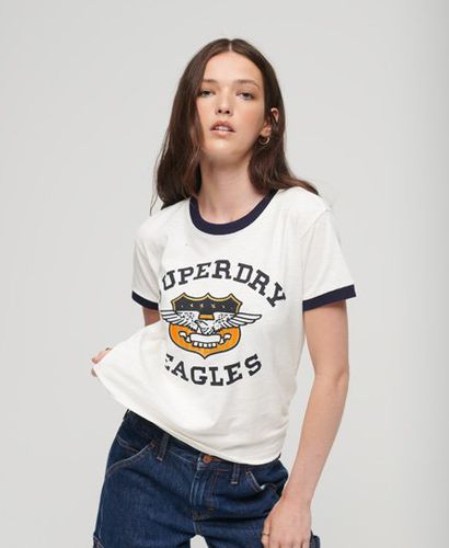 Women's Vintage Americana Graphic T-Shirt / Ecru/ Rich Navy - Size: 10 - Superdry - Modalova